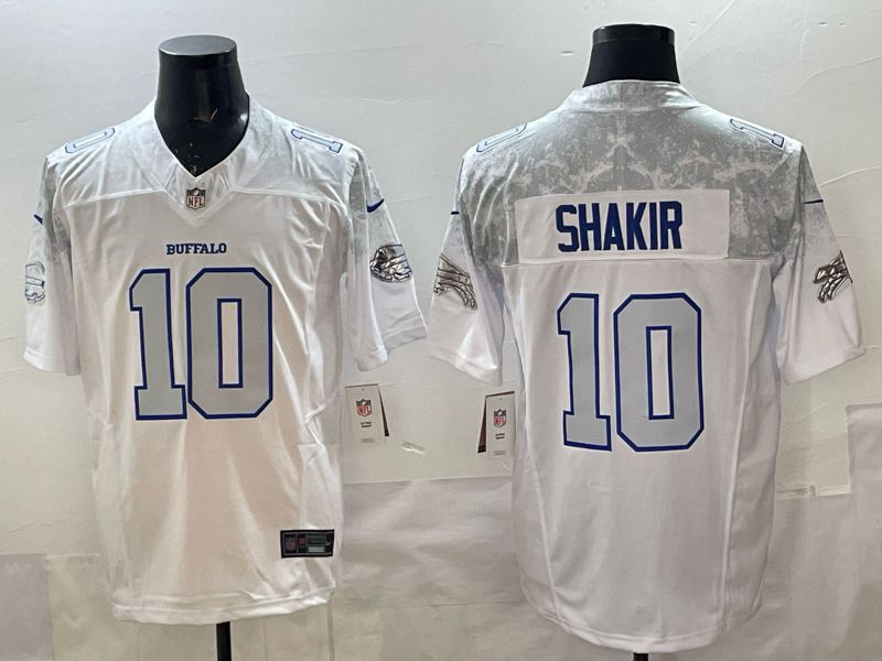 Men 2025 Buffalo Bills #10 Shakir white 5th generation Throwback Nike Limited NFL Jersey style 033